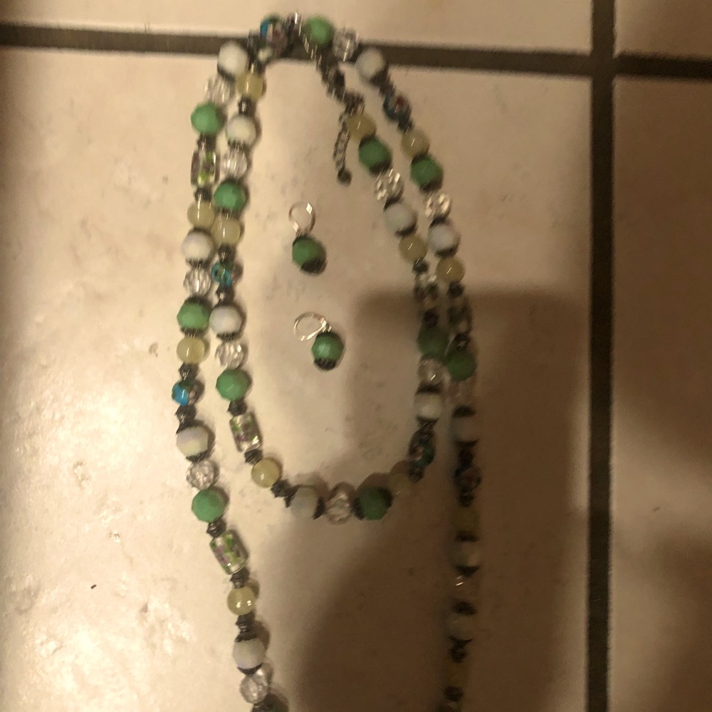 Matching Necklace and earrings.  Will get exact measurements if interested. NWOT